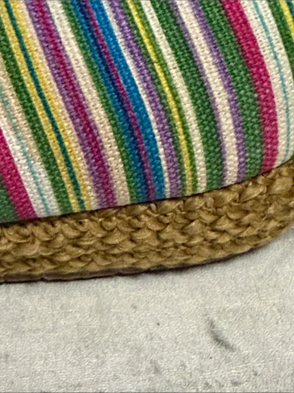 Beacon Vintage Multicolor Stripe Espadrille Flats - Green Pink Blue Purple White